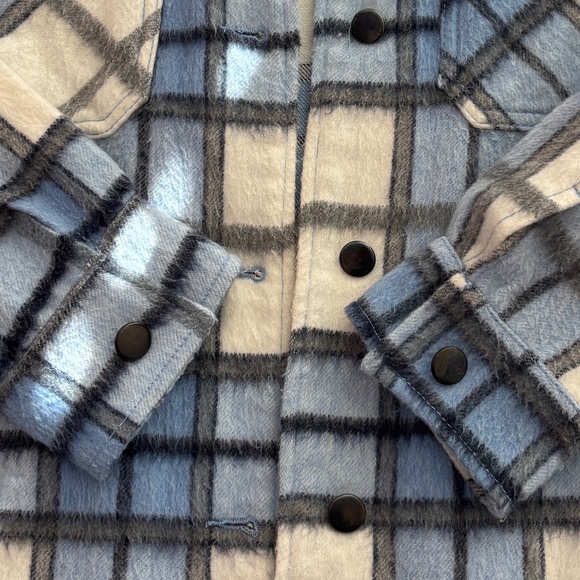 Zara Overshirt Shacket - Blue & White Plaid Size XS - Picture 8 of 10